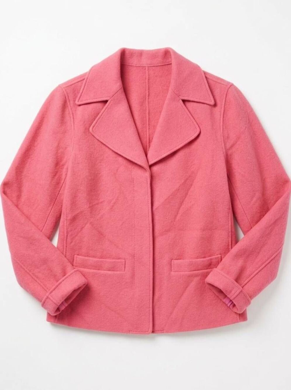 🔺️Pink Handmade Open Front Wool Blazer Jacket Medium
